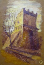 Картина «Замок» — картон, масло, живопись